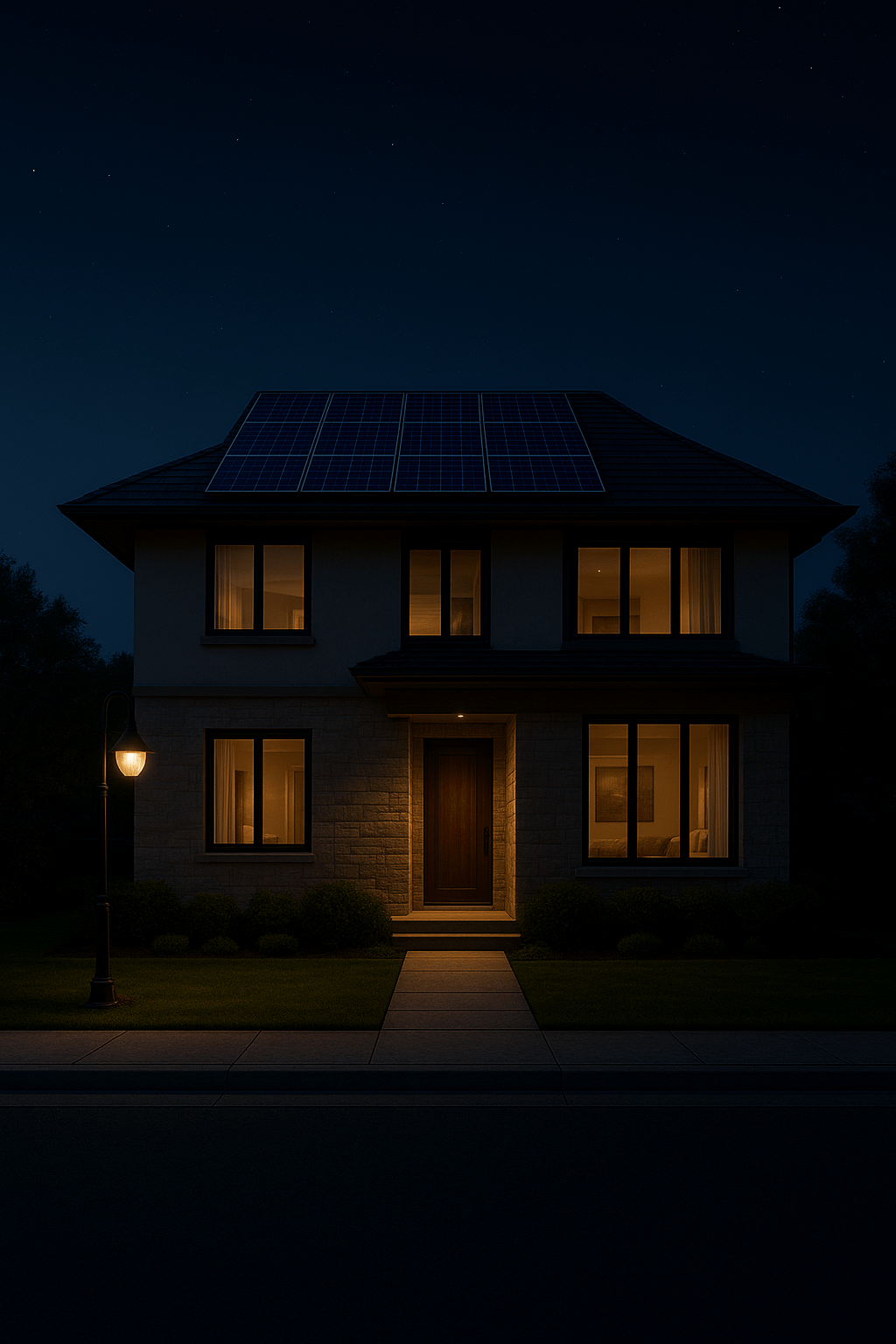 Solar house - lights on