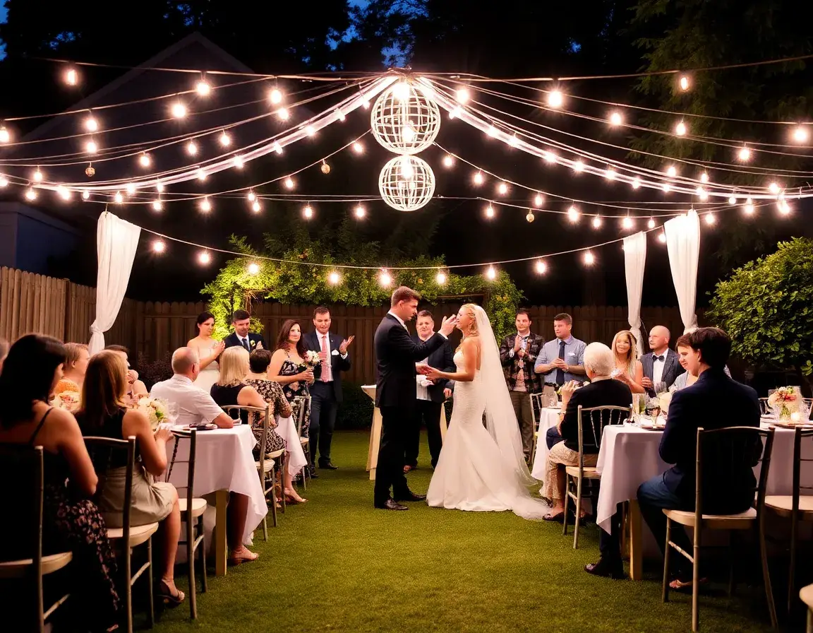 MY BACKYARD WEDDING WITH SOLAR LIGHTS