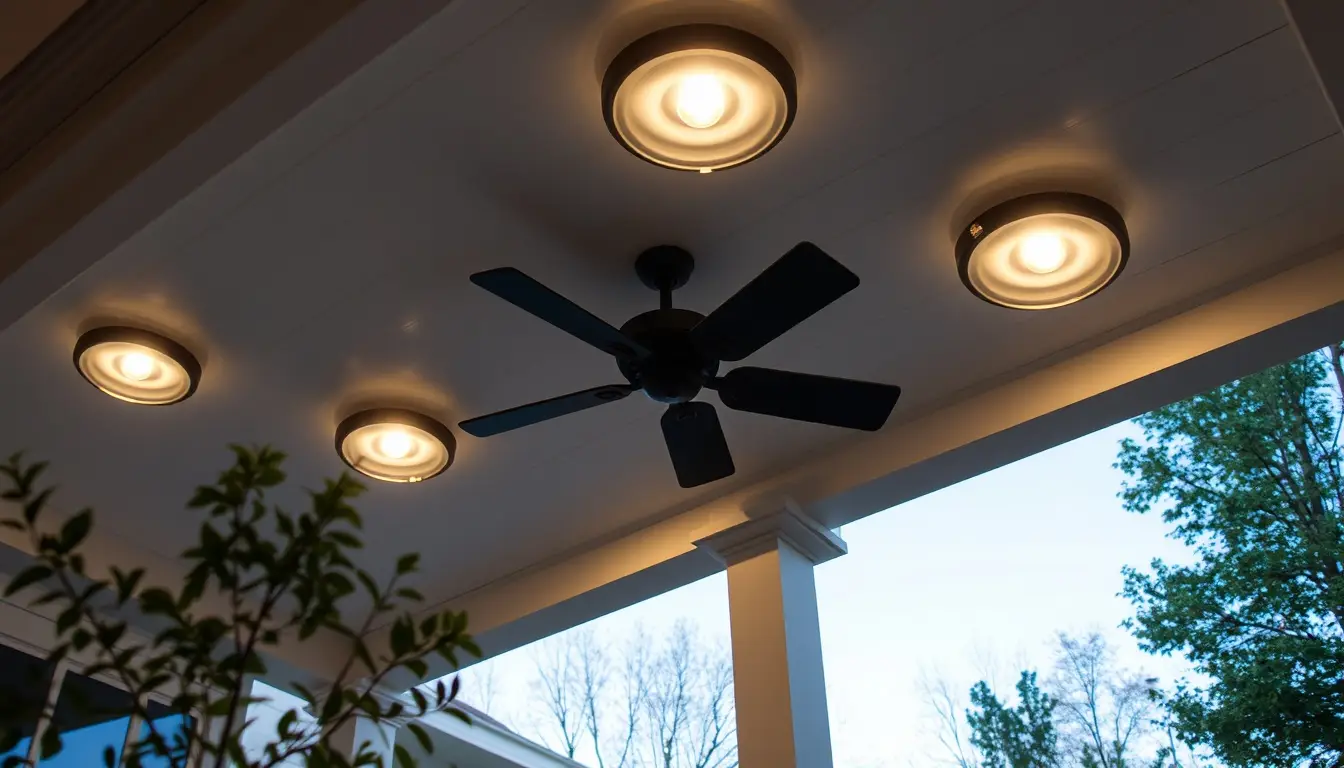 Solar porch ceiling lights outdoor