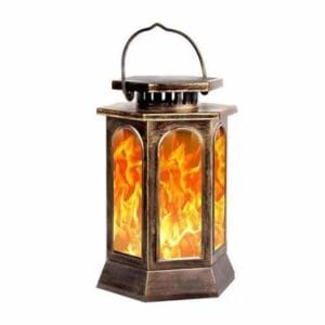 TomCare Flickering Flame Metal Solar Lantern