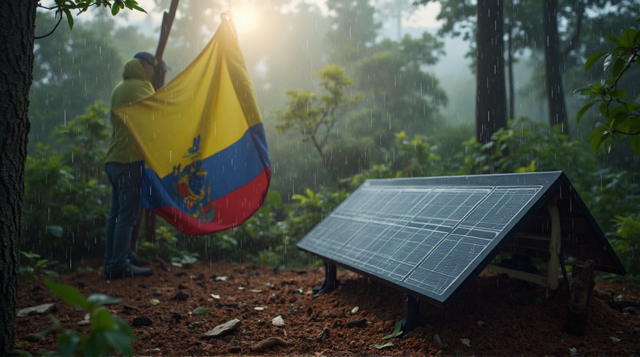 Solar lights in Ecuador