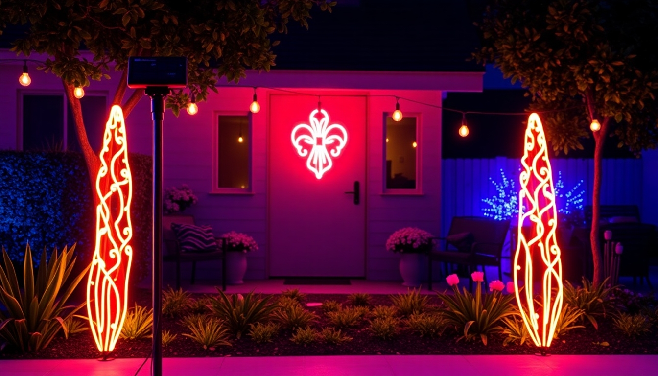 Neon Style Solar Lights for Outdoor Decor 2026