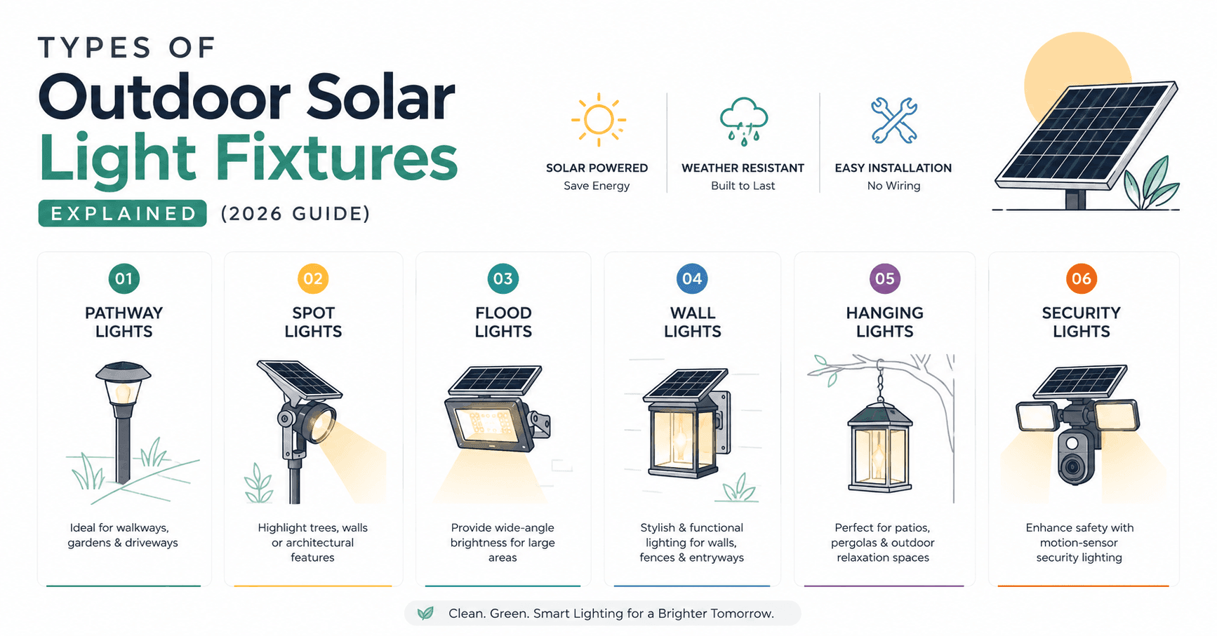 Types of Outdoor Solar Light Fixtures Explained