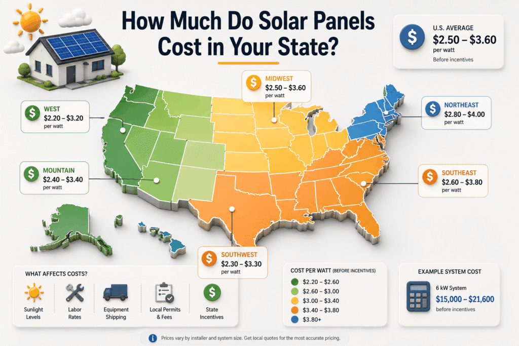 How Much Do Solar Panels Cost in Your State
